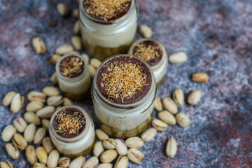 Trendy dessert dubai chocolate magnolia.
