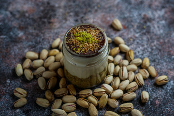 Trendy dessert dubai chocolate magnolia.