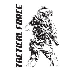 special force swat silhouette vector