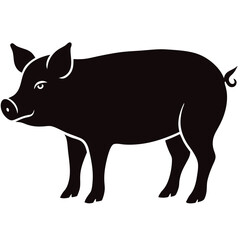 pig Silhouette on white background