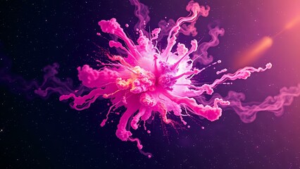 Obraz premium Cosmic Explosion: Vibrant Stellar Blast in Deep Space