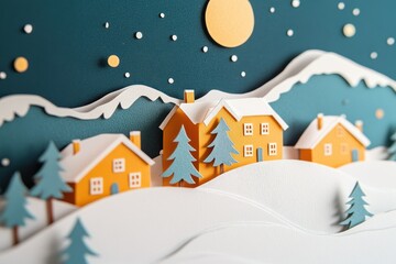 Fototapeta premium Charming Serene Winter Landscape Art