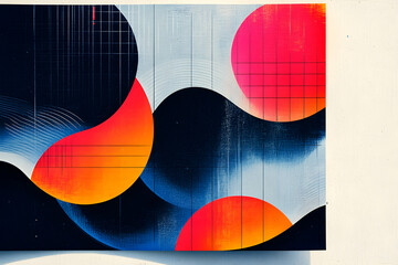 Abstract art, flowing shapes, vibrant colors, white background, modern design, website banner