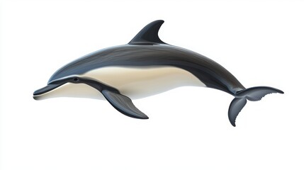 Fototapeta premium Dolphin leaping, ocean background, wildlife, marine life, nature imagery