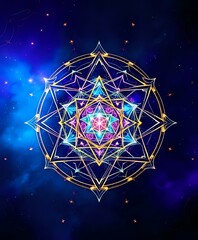Cosmic Mandala: Sacred Geometry Starburst