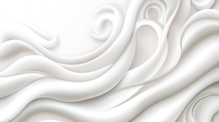 Obraz premium Abstract White Swirling Waves Design Background