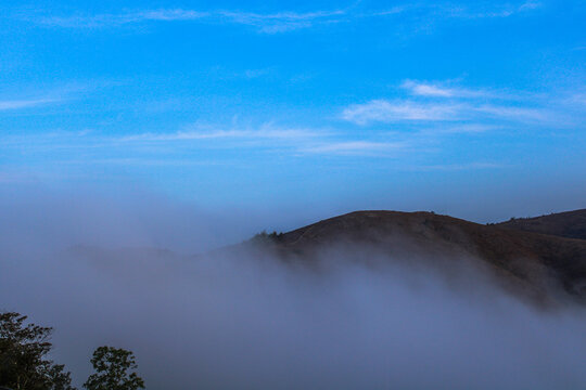 Beautiful view of Parunthumpara green mountain forest, Idukki, Kerala, India.