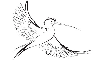 Minimalistic Bird Silhouettes in Flight: Artistic Black and White Design