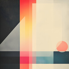 Abstract geometric art; sunset, space, and earth tones; design background; website banner