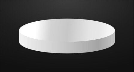 White podium circle 3d Empty stage, product platform background, Vector illustration