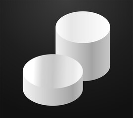 White podium circle 3d Empty stage, product platform background, Vector illustration