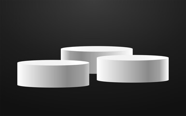 White podium square 3d Empty stage, product platform background, Vector illustration