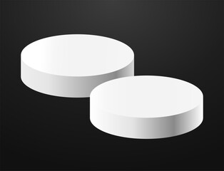 White podium circle 3d Empty stage, product platform background, Vector illustration