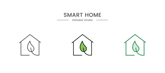 Smart Home Logo Icon. Green House Vector illustration.