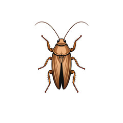 Professional Cockroach Vector Art on Transparent White Background