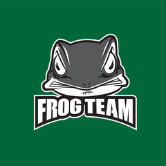 frog head cartoon logo illustration