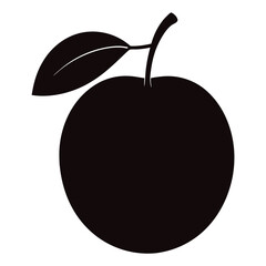 plum Silhouette on white background
