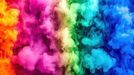 Fototapeta premium Vibrant rainbow colored smoke clouds.
