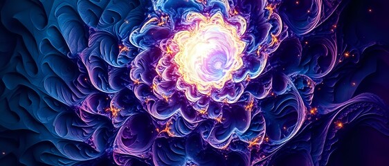 Obraz premium Cosmic Bloom: Vibrant Abyss of Fractal Expressionism