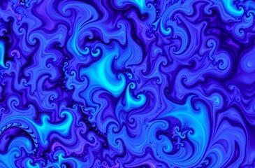 Mesmerizing Chaos Theory Art - Swirling Purple & Blue Fractals