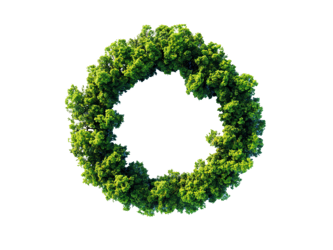 Isolated Green Bush Circle Shape - Powered by Adobe