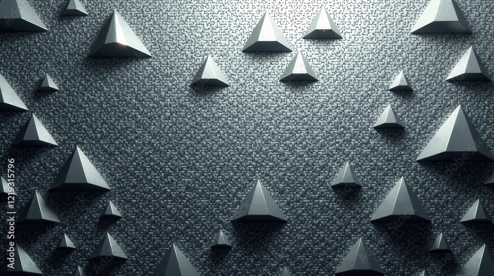 Fototapete Abstract Metallic Triangular Pattern on Textured Surface A Stylish Design for Modern Backgrounds