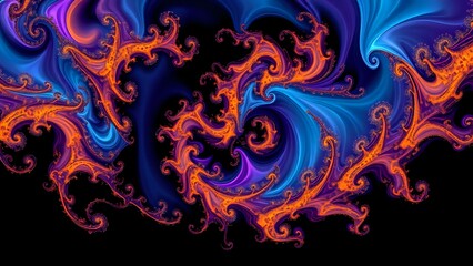 Vibrant Chaos: Abstract Fractal Wallpaper with Dynamic Turbulence
