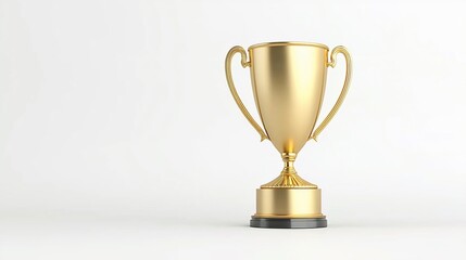 Fototapeta premium Golden trophy on white background.