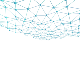 規則的に広がるネットワークの3Dイラストレーション