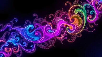 Hypnotic Julia Sets Abstract Wallpaper - Vibrant Swirling Shapes