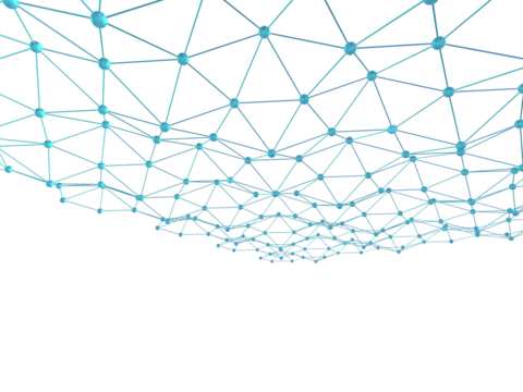 規則的に広がるネットワークの3Dイラストレーション