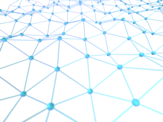 規則的に広がるネットワークの3Dイラストレーション