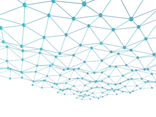 規則的に広がるネットワークの3Dイラストレーション