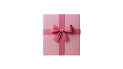 Obraz premium A beautifully wrapped pink gift box with a ribbon, perfect for celebrations and special occasions.