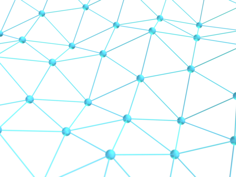 規則的に広がるネットワークの3Dイラストレーション