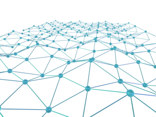 規則的に広がるネットワークの3Dイラストレーション