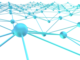 規則的に広がるネットワークの3Dイラストレーション