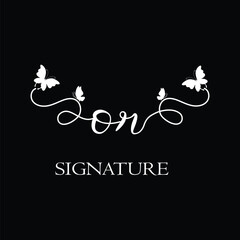 OR Handwritten initial letter, OR simple signature vector logo with butterfly shape variation, beauty, photography letter logo design. O R
