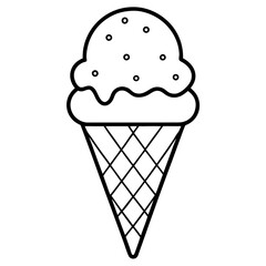 Elegant Line Art of Ice Cream Cones