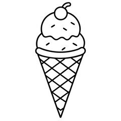 Elegant Line Art of Ice Cream Cones