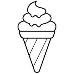 Elegant Line Art of Ice Cream Cones