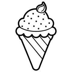 Elegant Line Art of Ice Cream Cones