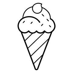 Elegant Line Art of Ice Cream Cones