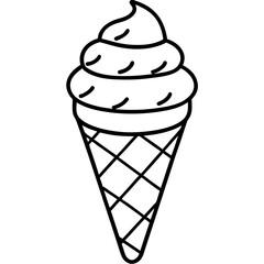 Elegant Line Art of Ice Cream Cones