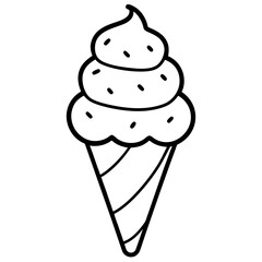 Elegant Line Art of Ice Cream Cones
