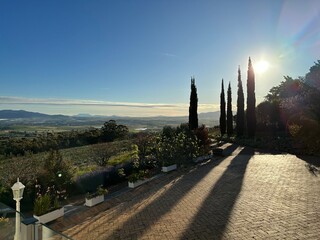 Obraz premium sunset tuscany style landscape