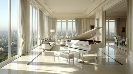 Luxurious Parisian Apartment Featuring Grand Piano
