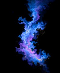 Cosmic Nebulae Swirl: Vibrant Purple to Blue Celestial Display