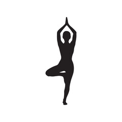 Fototapeta premium Yoga Standing Poses Different Style Silhouette Vector Illustration Design On White Background 