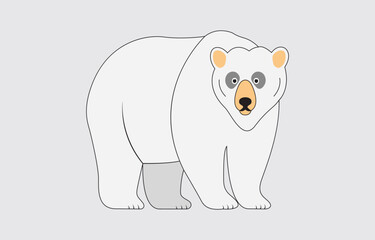 Hand drawn bear cute cartoon illustration on white background
